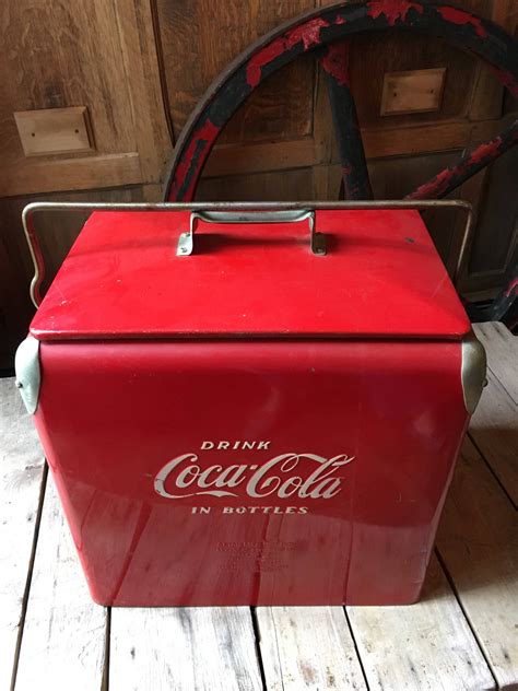 vintage coke metal box|Coca Cola Collectors Antique Vintage Metal Tin Box .